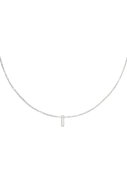 Edelstalen ketting initiaal I Zilver Stainless Steel