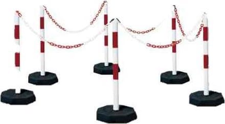 Set stalen afzetpalen - Wit & Rood