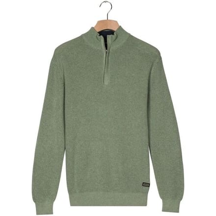 Baileys Trui Uni Color Structure Knit Half Zip Collar Misty Green / male
