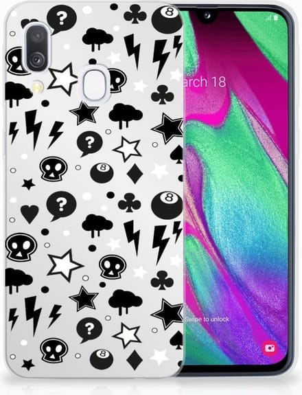 Silicone Back Case Samsung Galaxy A40 Silver Punk