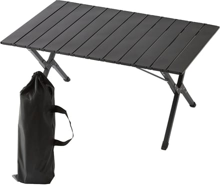 Campingtafel inklapbaar - 90 x 60 cm - hoogte verstelbaar - zwart