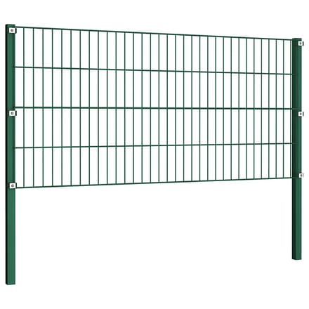 vidaXL - Schuttingpaneel - met - palen - ijzer - 176,5x80 - cm - groen