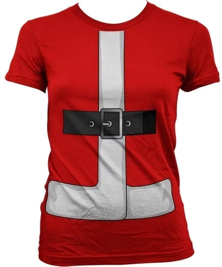 Dames Fun Tshirt -XL- Santas Suit Cover Up Rood