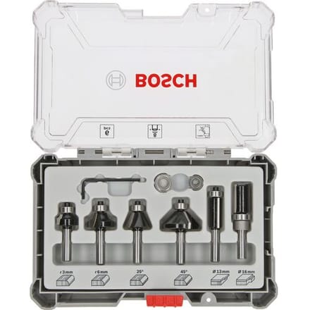 Rand- en kantfreesset, 8 mm schacht, 6-delig Bosch Accessories 2607017469