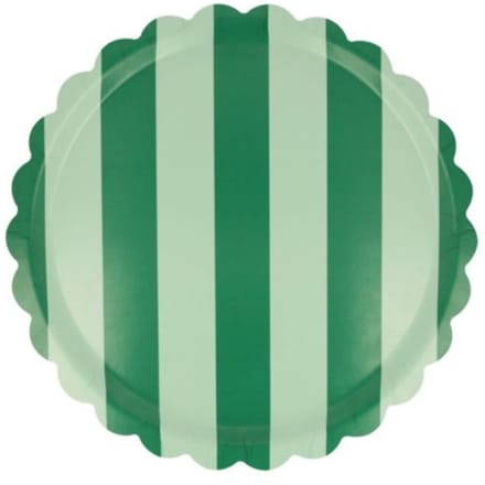Meri meri kerst - dienblad, 30,8 x 30,8 cm, groen & mint strepen