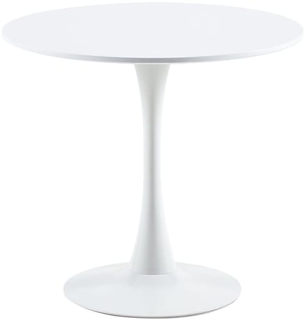 EGGREE Scandinavische moderne ronde eettafel - diameter 80 cm - Tweedelig bureaublad - wit