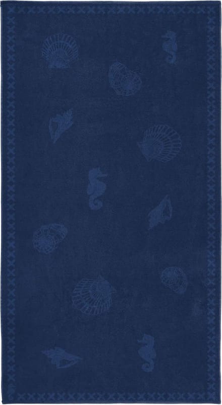 Seahorse Shells - Strandlaken - 100 x 200 cm - Navy