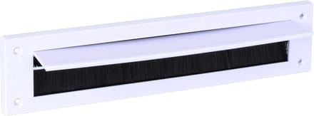 Interne brievenbus tochtuitsluiter met borstels en klep - wit PVC - brievenbusklep