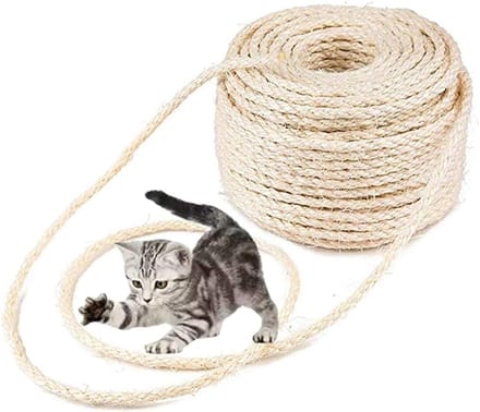 Famanu - Set van 2 sisal krabpalen, natuurlijke afwerking