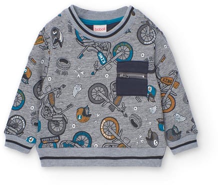 Boboli Fleece Printed Trui Grijs 24 Months Jongen