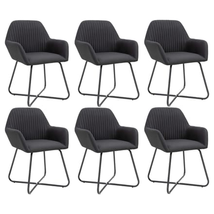 vidaXL - Eetkamerstoelen - 6 - st - stof - zwart