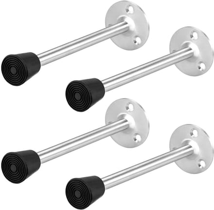 Deurstopper - Deur Buffer - Muur Beschermen - Roestvrij Staal - 157 mm - Zilver Zwart