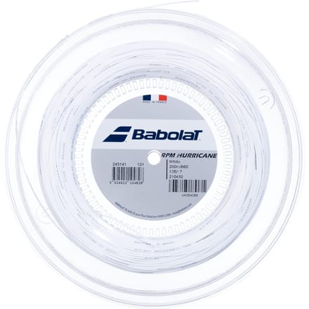 De Babolat RPM Hurricane Tennisnaar 200m — 1.25mm Wit.