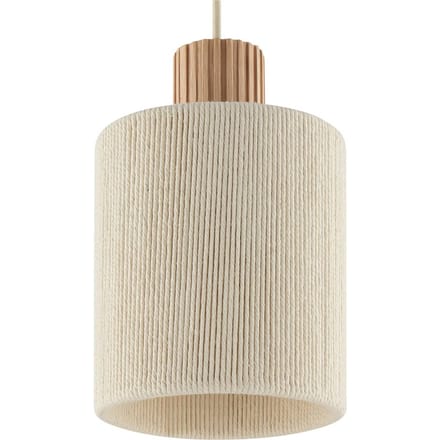 Brilliant Hanglamp Arlo, beige, textiel/hout, Ø 40 cm, 3-lamps