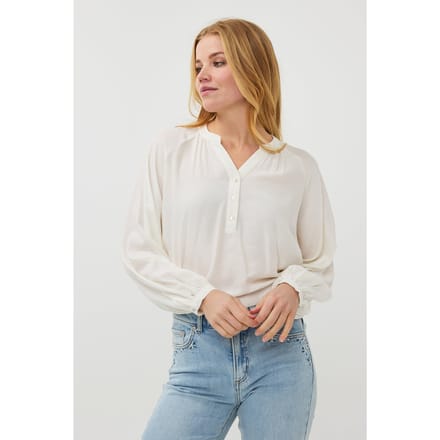 EsQualo Blouse R-neck Raglan Off White Maat: 44 | Longsleeves Outlet | Dames | Wit