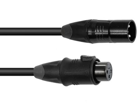 Eurolite DMX Kabel EC-1 IP65 3pol 3m sw - DMX-kabel