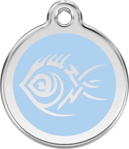 Red Dingo Hondenpenning 38 mm tribal vis lichtblauw