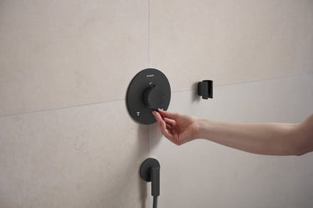 Hansgrohe FixFit Fine S - Wandaansluitbocht, mat zwart 28882670