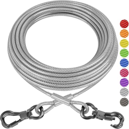 Hondenbindkabel - Hondenlijn - Buiten Bevestigen - Roestvrij Staal - 9 Meter - Zilver