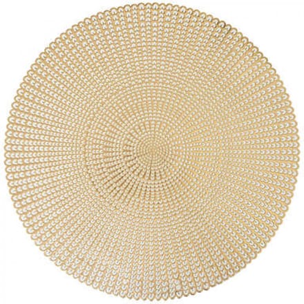 Placemats - Rond - 38 cm - 4 stuks - Onderlegger - Hitte bestendig - delicatesse goud d41 - Luxe uitstraling