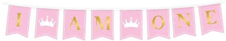 Flag banner - First birthday girl