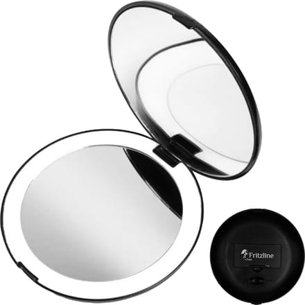 Fritzline Zakspiegel met Verlichting - 10x en 1x Vergroting - make up spiegel - kleine spiegel - spiegeltje