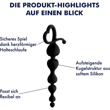 Hartvormige anaalketting van siliconen, 18 cm
