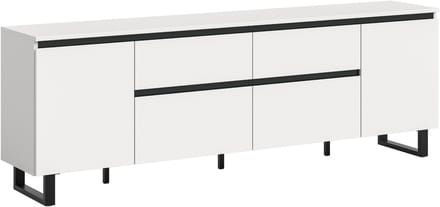 Tomasa TV-meubel 2 deuren, 2 vouwdeuren, 2 lades wit.