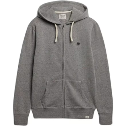 Superdry Monogram Geborduurde Zip Hoodie Dark Grey Grootte: S