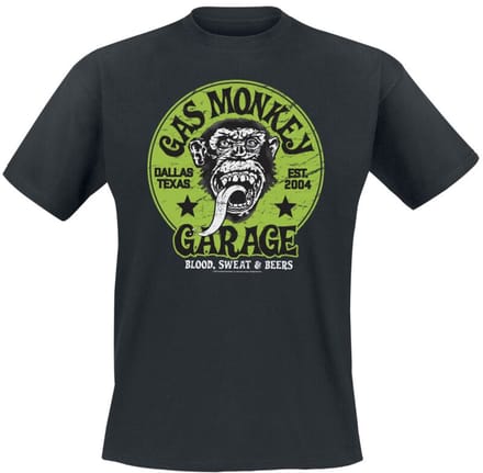 Gas Monkey Garage Green Logo Heren T-shirt - zwart - S