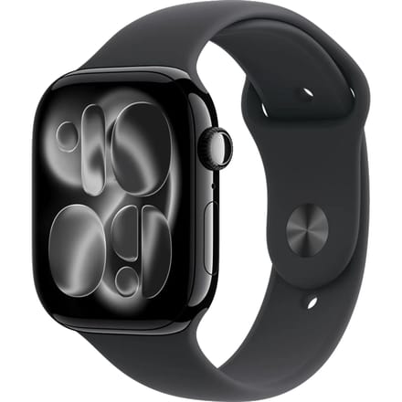 Apple Watch 11 - Wifi - 46mm - Jet Black Aluminium Case with Black Sport Band - M/L