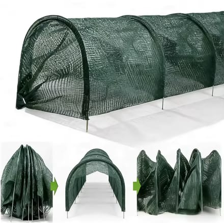 Plantentunnel 3m - PE Net + Metalen Bogen - Plantenbescherming Groen