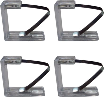 MSV Tafelkleed klemmen - 4x stuks - transparant - kunststof - 4,5 x 6 cm