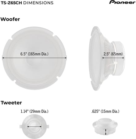 Pioneer TS-Z65CH - 17cm 2-weg Component Luidsprekersysteem (330W)