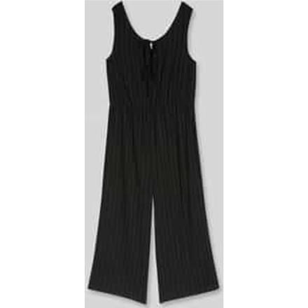 Tom Tailor Denim - Jumpsuit met linnen - Maat M - black beige vertical stripe