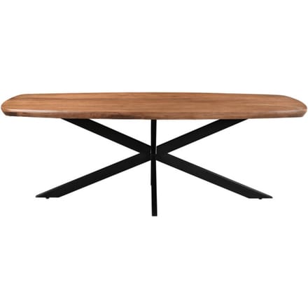 Livingfurn - Eetkamertafel Jesper Danish Oval 180cm - Mangohout / Gecoat Staal