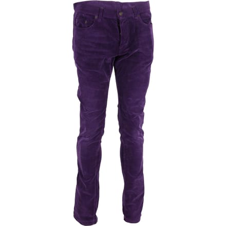 Saint Laurent Slim-Fit Corduroy Broek in Paarse Katoen
