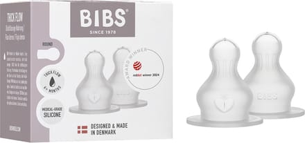 BIBS Flessenspeen - Siliconen - 6+ mnd - Dikke voeding - 2-pack