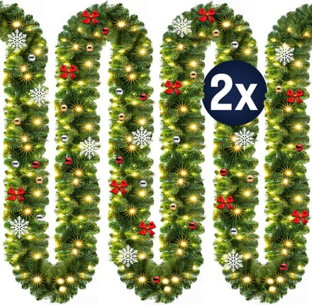 Casaria Guirlande - 2x5m 160 LED Warmwit Decoratie - Groen