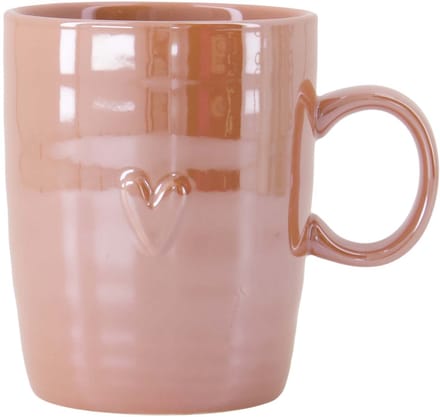 Zusss Theemok Parelmoer Hartje Keramiek Pink