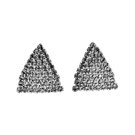 Clip-on Oorbellen met Strass - Driehoekige Oorclips - Oorbellen Dames
