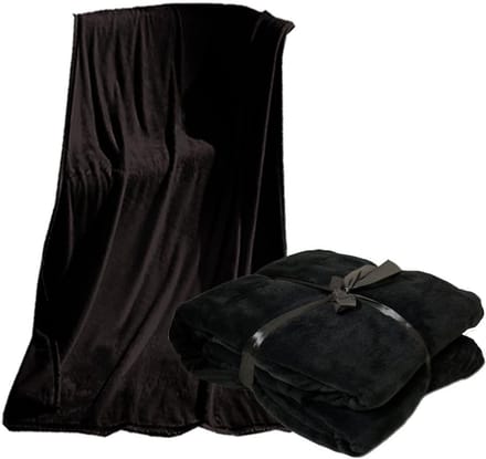 Microvezel deken knuffeldeken sprei, 220x240 cm zwart