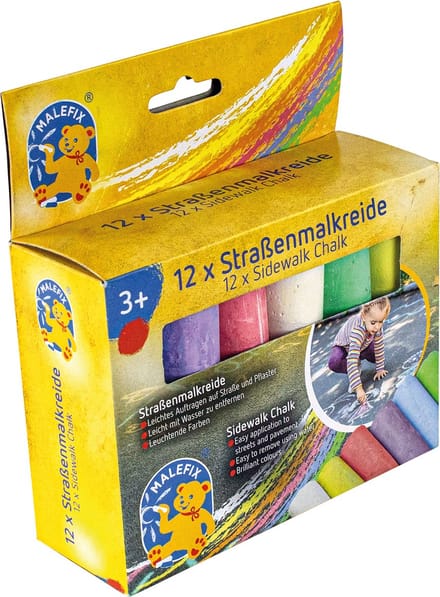 PUSTEFIX Stoepkrijt - 12 Stuks - Geef De Wereld Kleur - 4 Jaar
