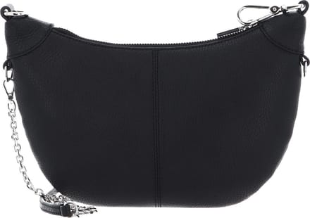 COCCINELLE Leren Schoudertas Virtual Mini Bag Grained Leather Noir Zwart