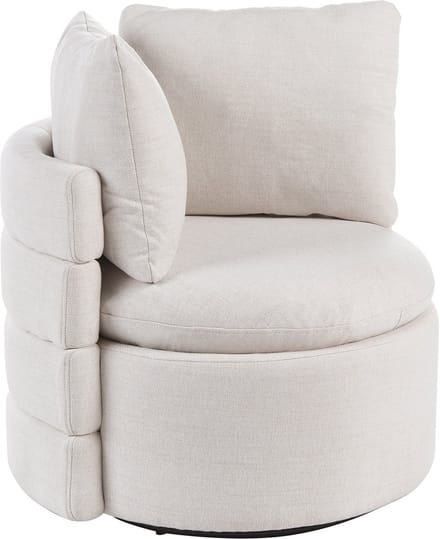 RANDERS - Draaifauteuil - Gebroken wit - Polyester