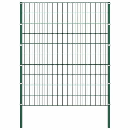 vidaXL - Schuttingpaneel - met - palen - ijzer - 1040x200 - cm - groen
