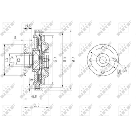 Koppeling, radiatorventilator NRF 49639