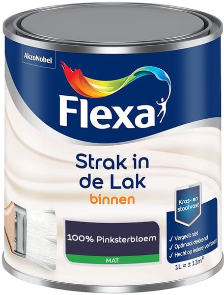 Flexa - Strak In De Lak Binnenlak Mat - 100% Pinksterbloem - Mengverf - 1 L