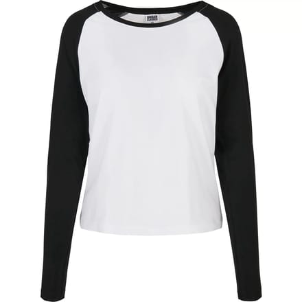 Urban Classics - Contrast Raglan Longsleeve top - XL - Wit/Zwart