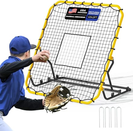 Honkbal en Softbal Rebounder Net - 4x4.5FT Professionele Pitchback Trainer voor Oefenen